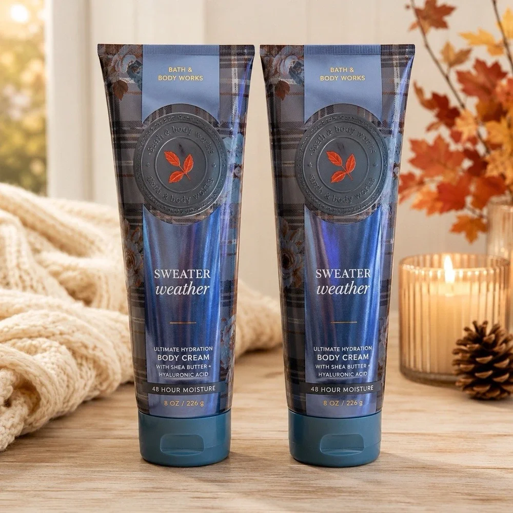 Bath & Body Works Sweater Weather Ultimate Hydration Body Cream 8 oz Lot of 2